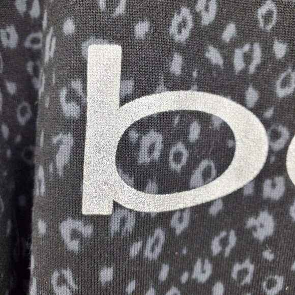 Bebe Sport Women's Grey Leopard Print Long Sleeve Pullover Hooded Sweatshirt 1X - Picture 6 of 7